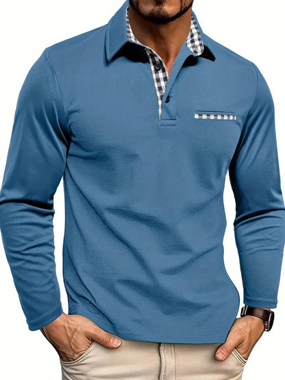 Men's Long Sleeve Polo Shirt Cotton Classic