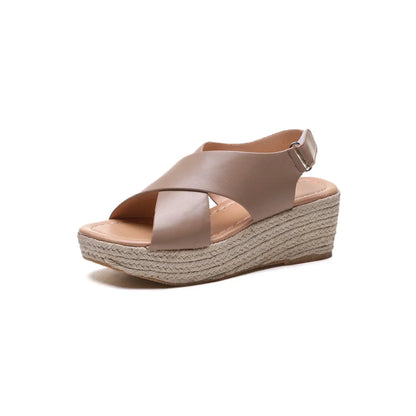 Women's Wedge Sandals Cross Straps