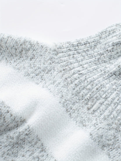 Women's Horizontal Striped Turtleneck Sweater Long Sleeve