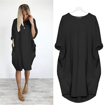 Women's Midi Dress with Pocket - VibreMode