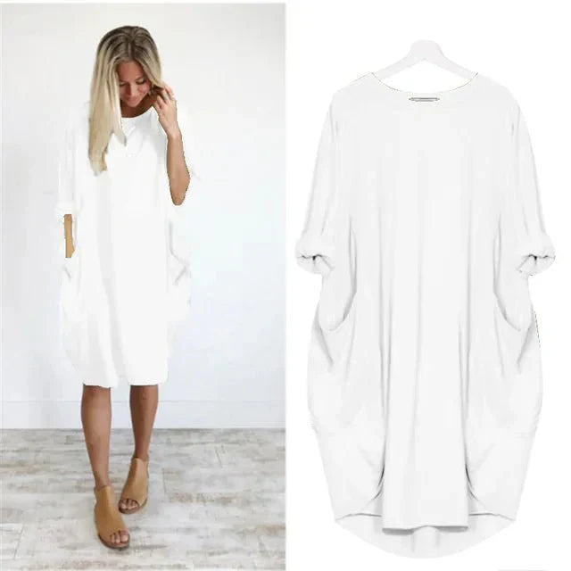 Women's Loose Fit Dress With Oversized Pockets