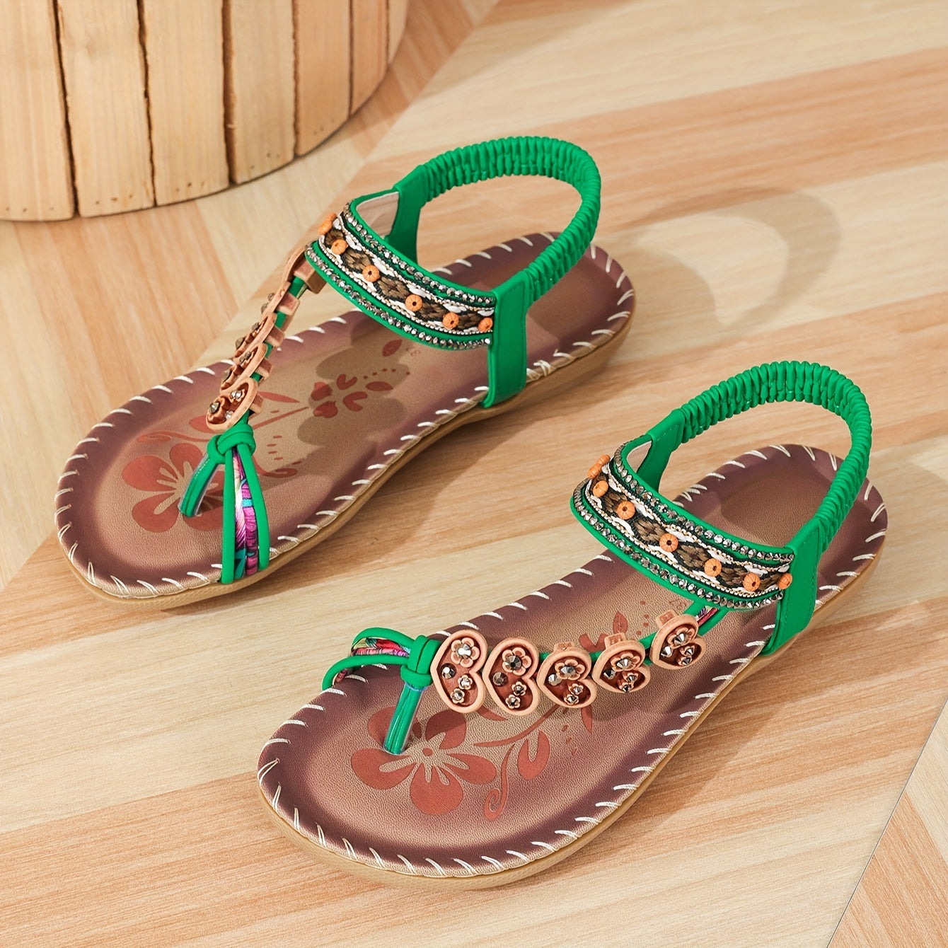 Image of Dana | Women's Toe-Post Embellished Sandals