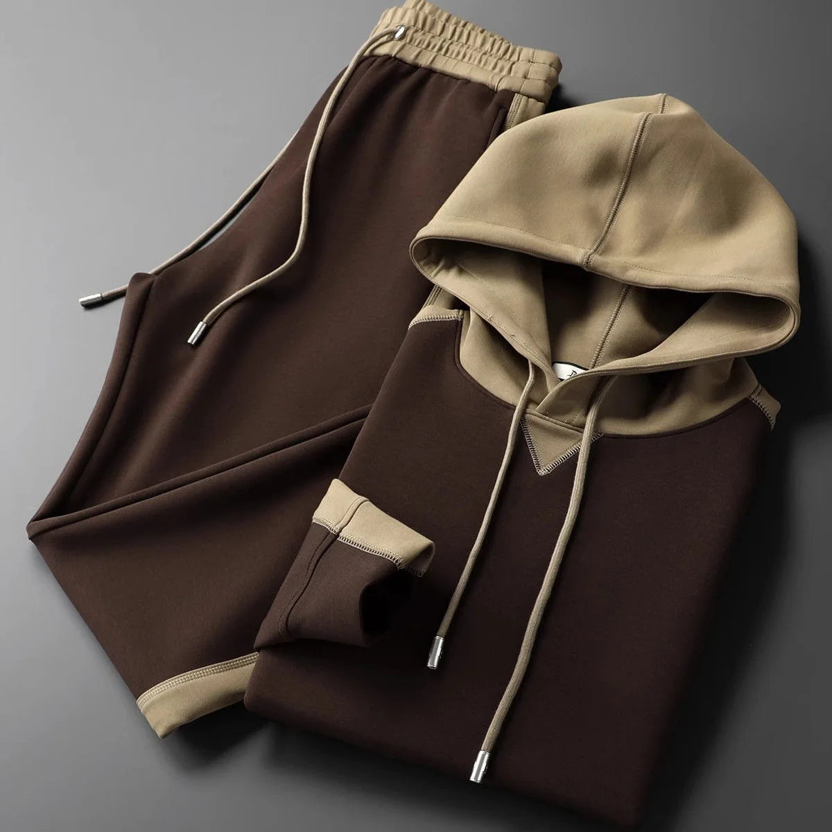 Men's Color Block Hoodie Tracksuit Set - VibreMode
