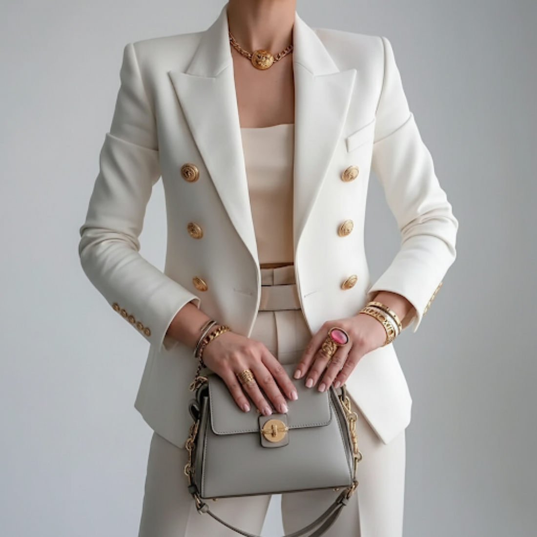 Women's Fitted Double-Breasted Blazer - VibreMode