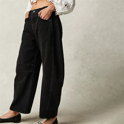 Comfy Women's High Waist Wide Leg Jeans Loose Fit Denim