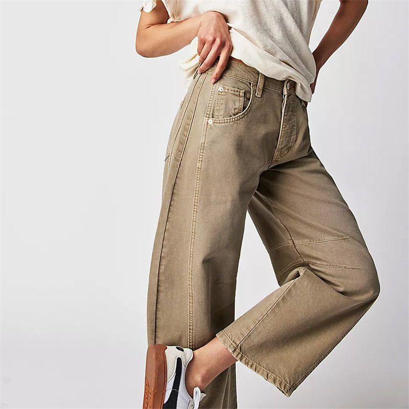 Comfy Women's High Waist Wide Leg Jeans Loose Fit Denim