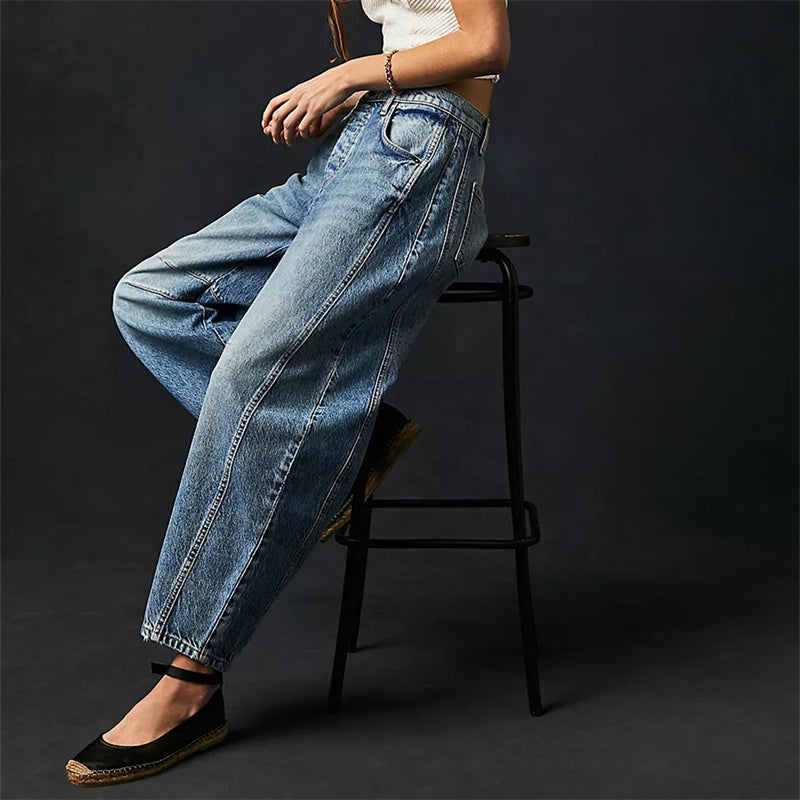 Comfy Women's High Waist Wide Leg Jeans Loose Fit Denim