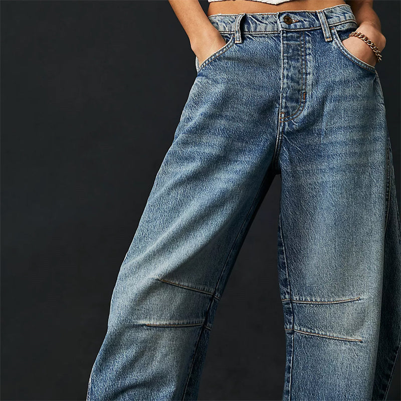 Comfy Women's High Waist Wide Leg Jeans Loose Fit Denim