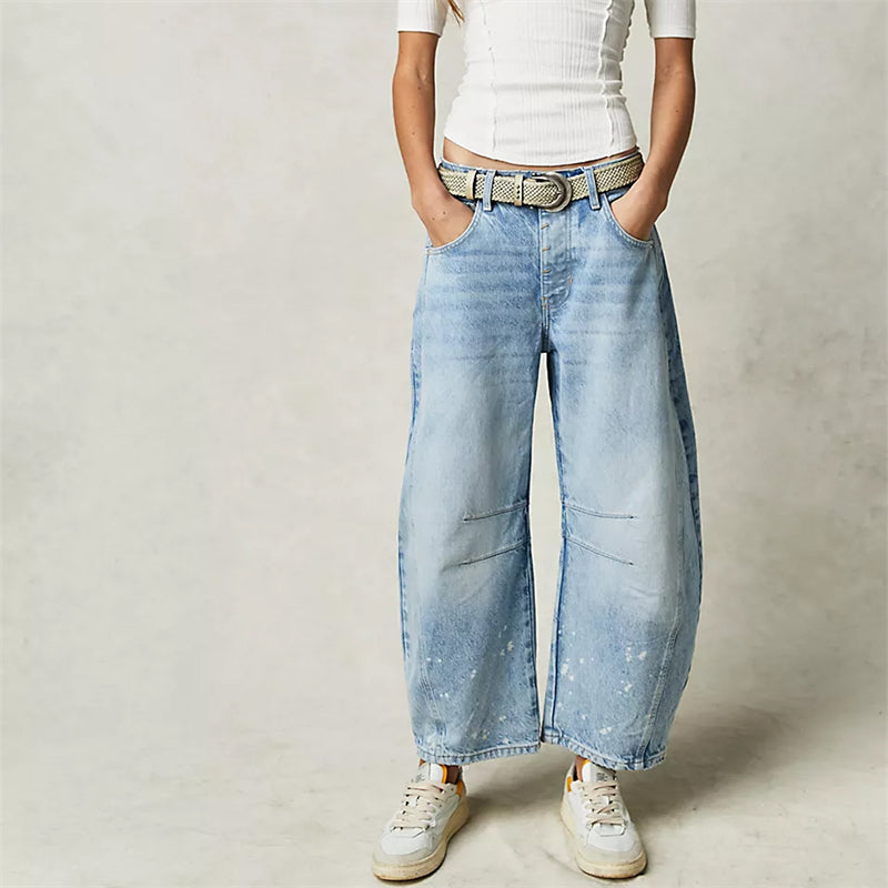 Comfy Women's High Waist Wide Leg Jeans Loose Fit Denim