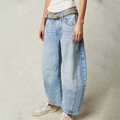 Comfy Women's High Waist Wide Leg Jeans Loose Fit Denim