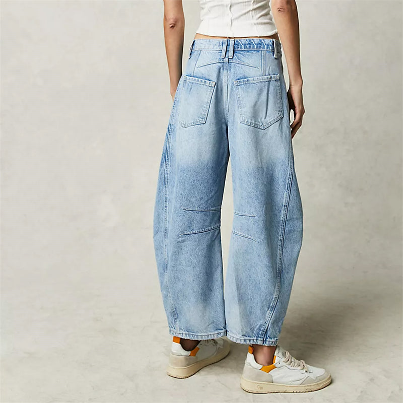 Comfy Women's High Waist Wide Leg Jeans Loose Fit Denim
