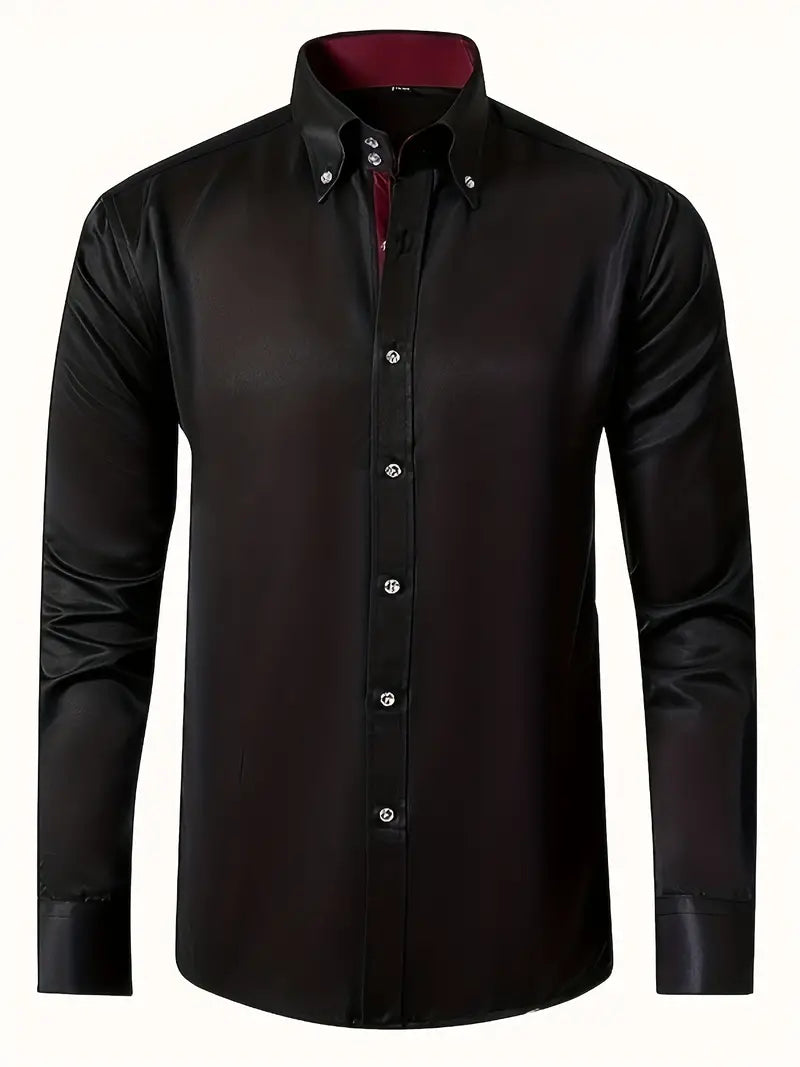 Charles Men's Formal Dress Shirt Button Front