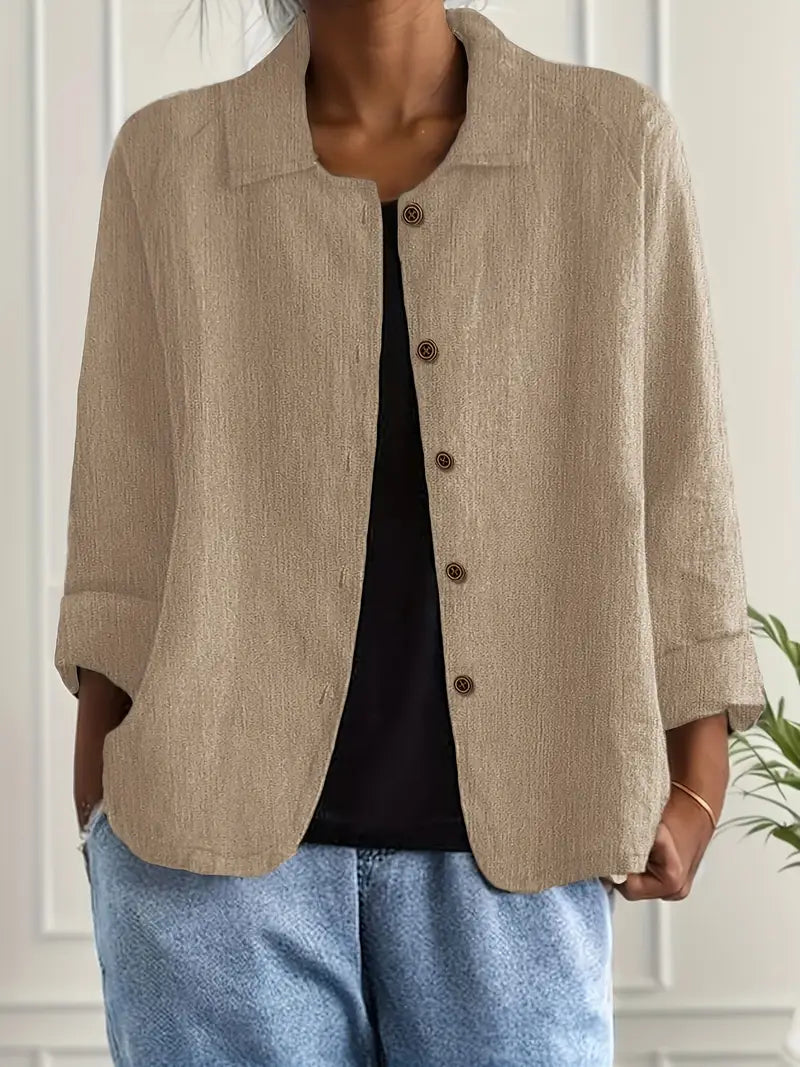 Women's Button Front Collared Blouse