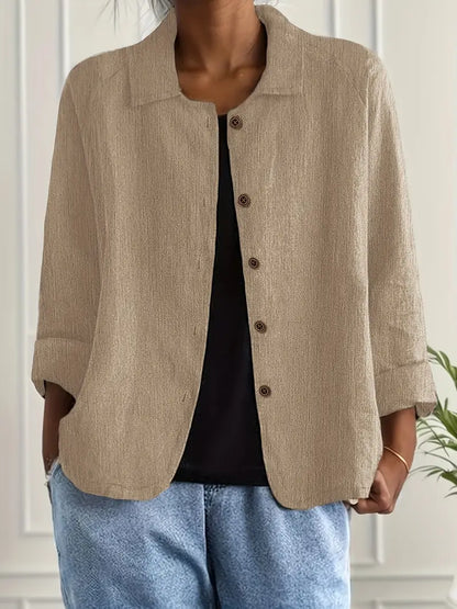 Women's Button Front Collared Blouse