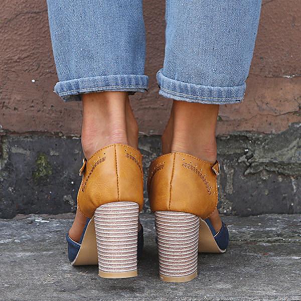 Image of Dominique | Women's T-Strap Block Heel Shoes