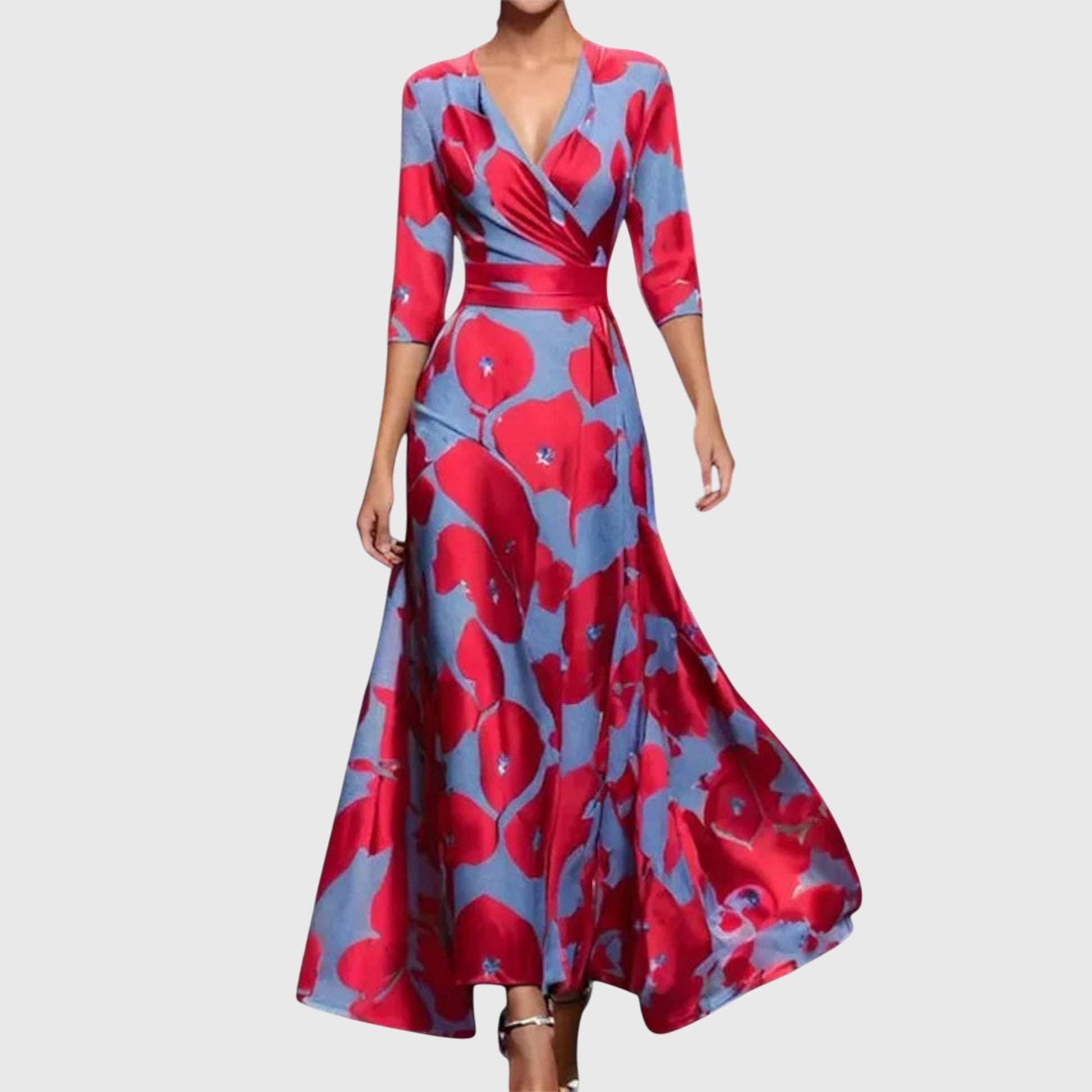 Women's V-Neck Maxi Wrap Dress - VibreMode
