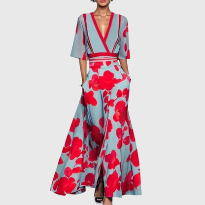 Women's V-Neck Maxi Wrap Dress