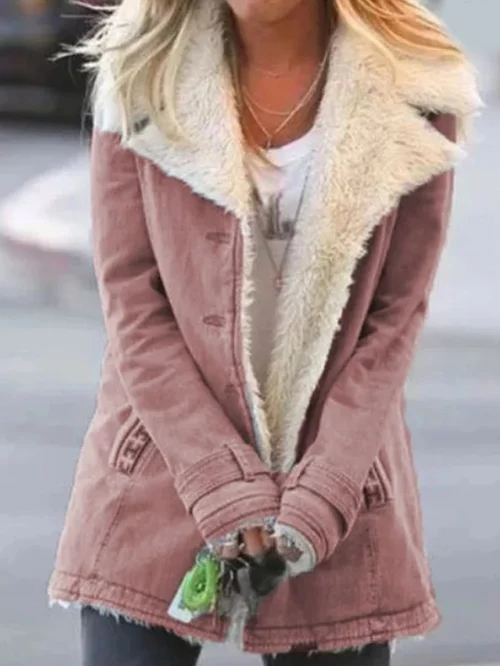 Women's Winter Jacket Soft Lining Turn Down Collar Warm Coat