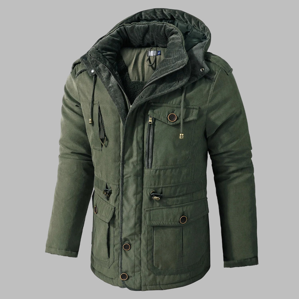 Men's Multi-Pocket Winter Parka Jacket
