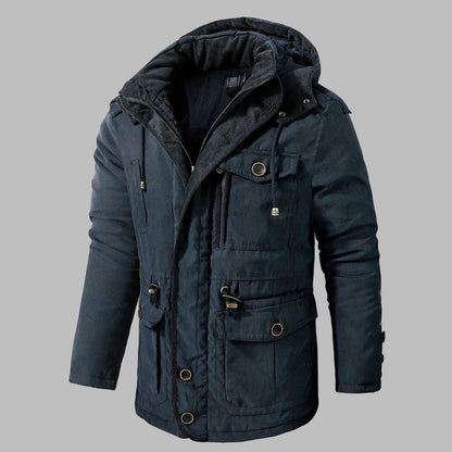 Men's Multi-Pocket Winter Parka Jacket - VibreMode