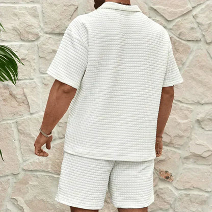 Men's Polo And Shorts Set Red