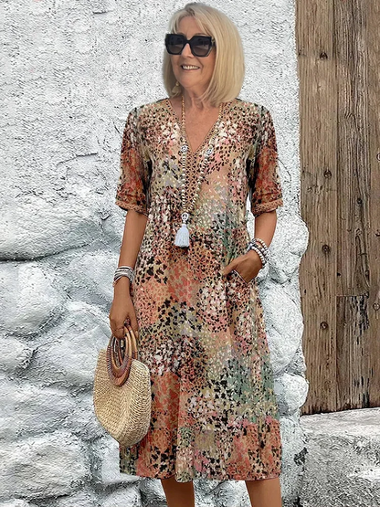 Women's Colorful Midi Dress