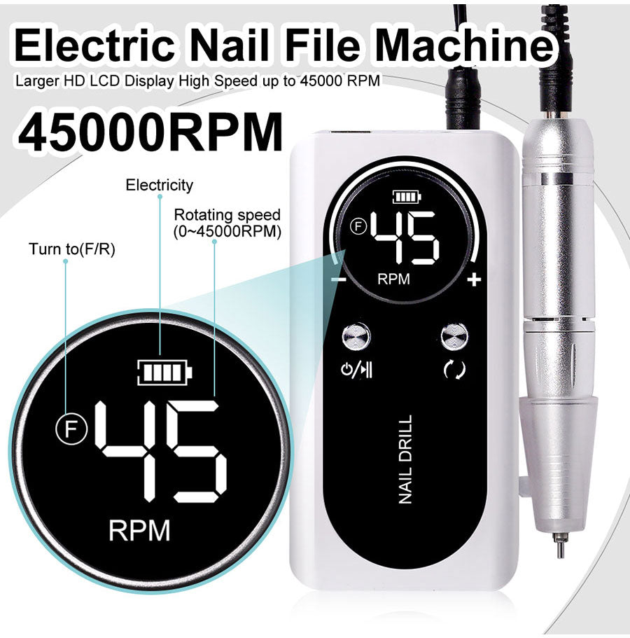 Rechargeable Electric Nail Drill 45,000RPM - VibreMode