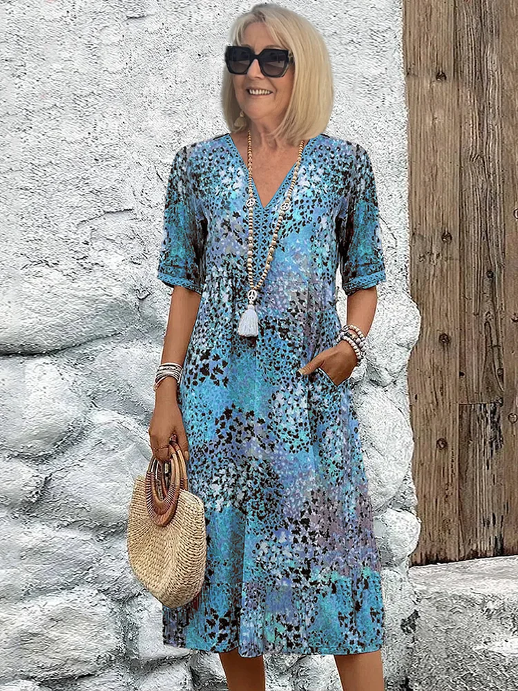 Women's Colorful Midi Dress