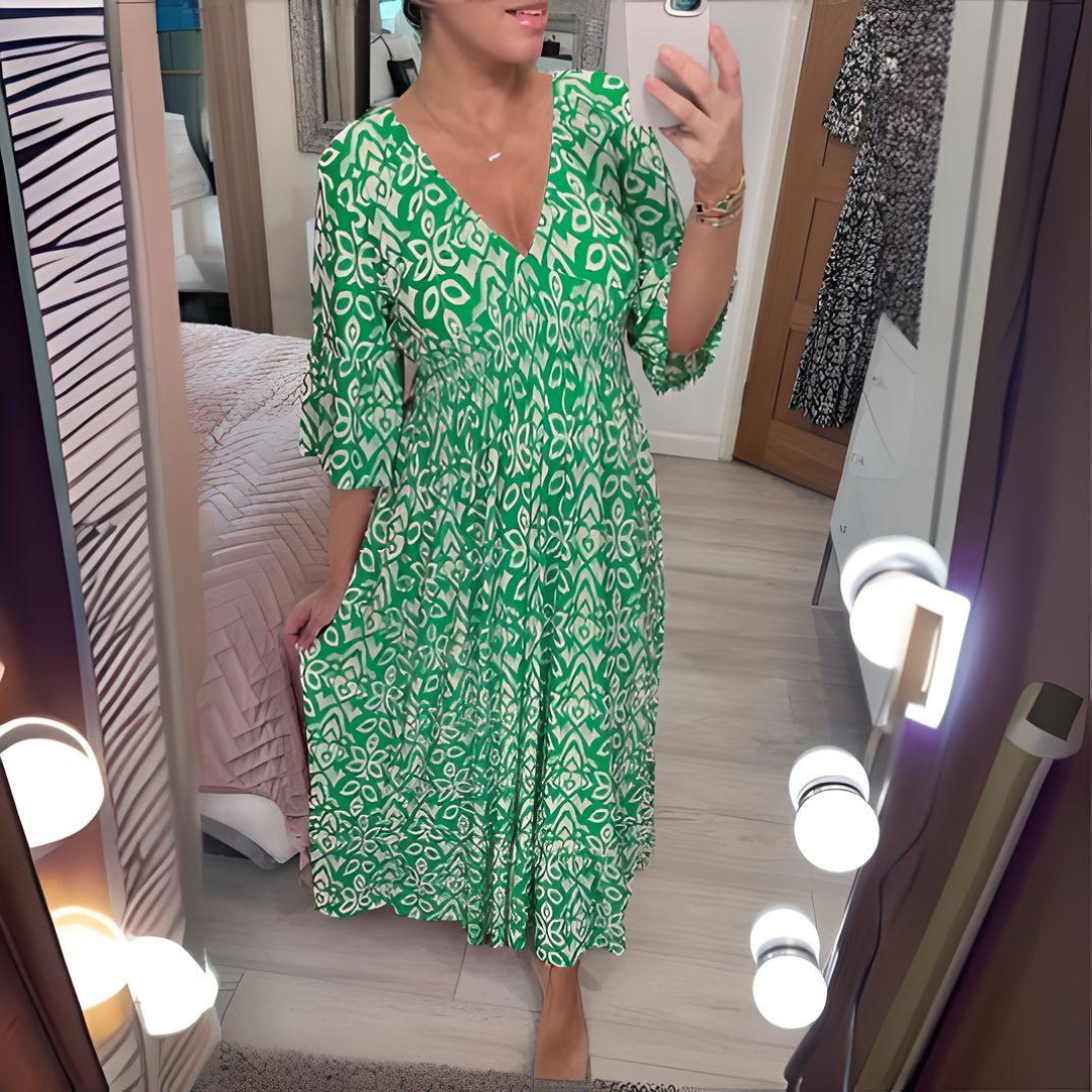 Slimming Fit Floral Maxi Beach Dress for Women