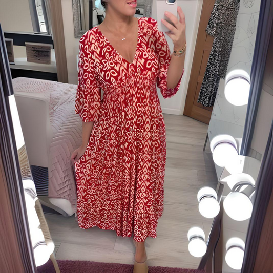 Relaxed Fit Floral Print Maxi Dress for Women - VibreMode