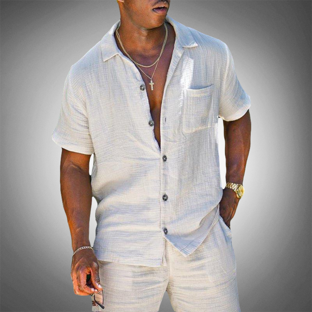 Men's Linen Suit Two-Piece - VibreMode