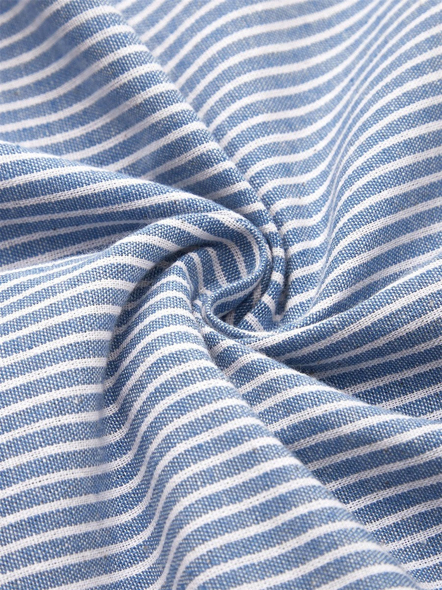 Women's Striped Midi Dress With Buttons