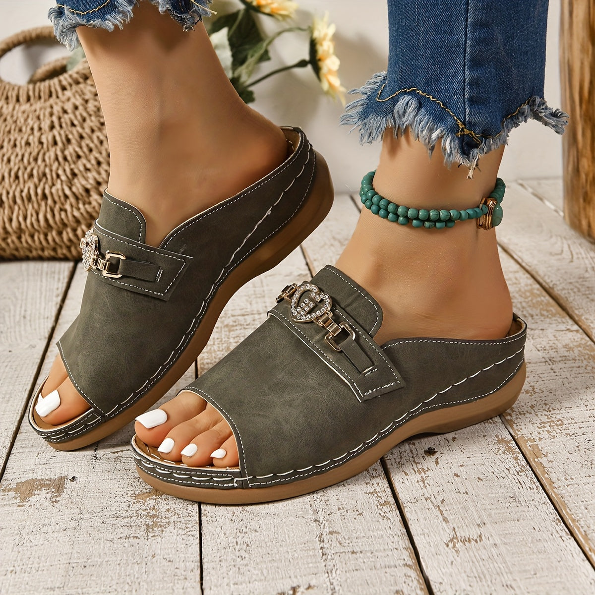 Comfortable Women's Slip On Flat Sandals