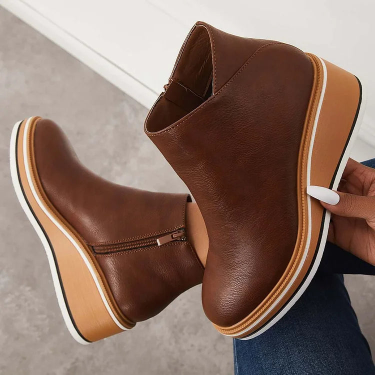 Women's Ankle Boots Side Zipper Style