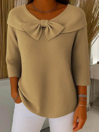 Pastel Pink Bow Knit Sweater