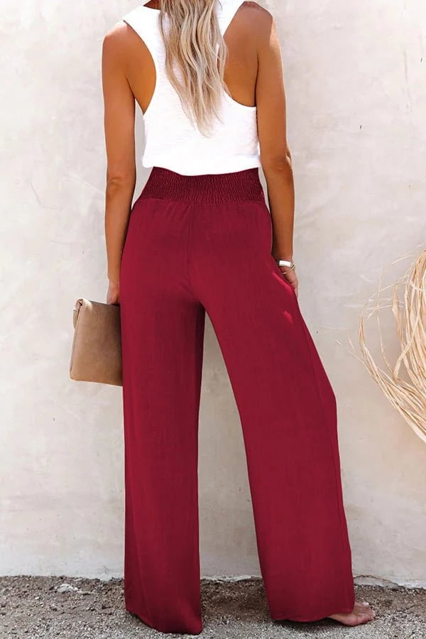 Women's High Waist Elastic Trousers