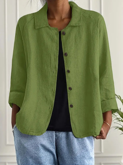 Women's Button Front Collared Blouse