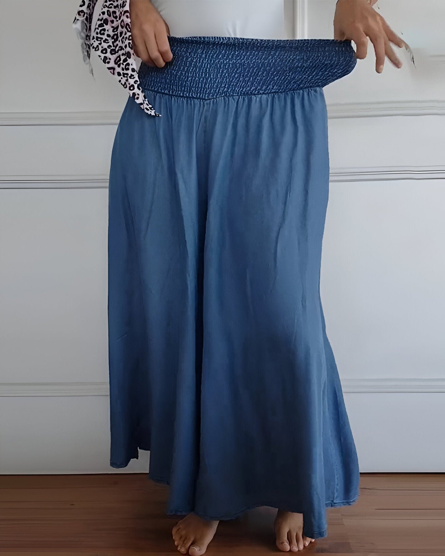 Women's Wide Leg Pants Smocked Waist