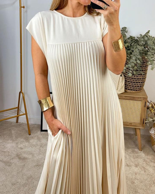Elegant Ladies Long Pleated Evening Dress - VibreMode