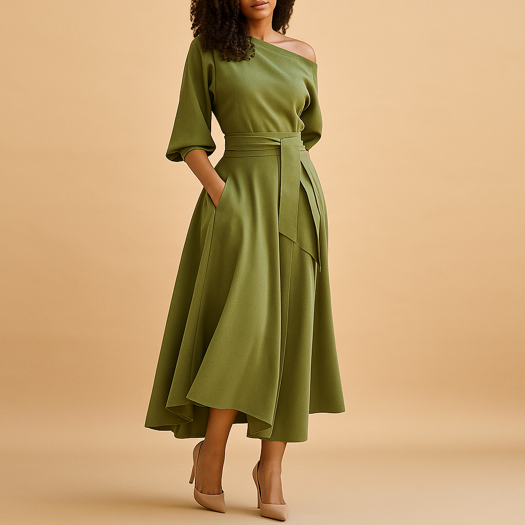 Women’s elegant dress with a flattering waist fit, perfect for parties, weddings, and stylish everyday occasions.