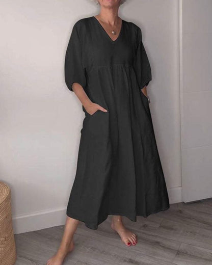 Elegant Women's V-Neck Maxi Dress