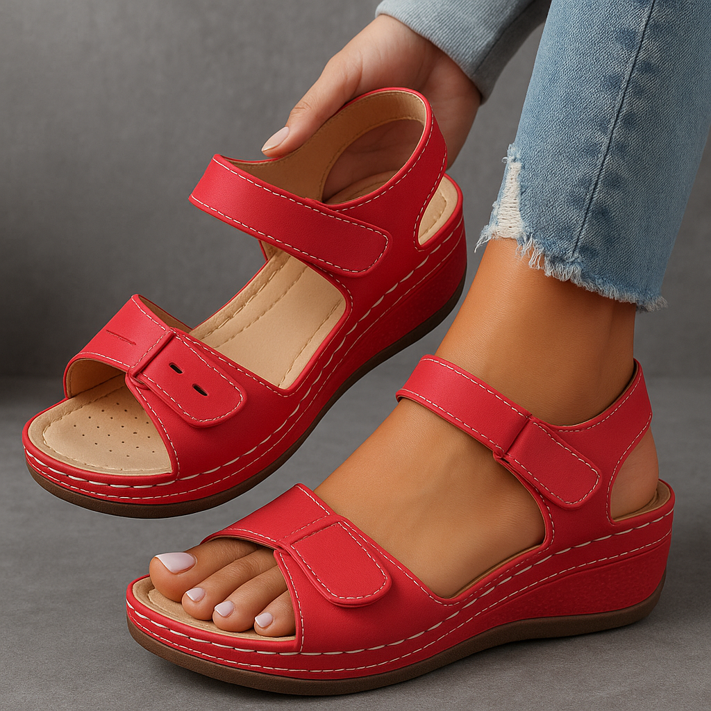 Women's Platform Sandals Hook And Loop Strap