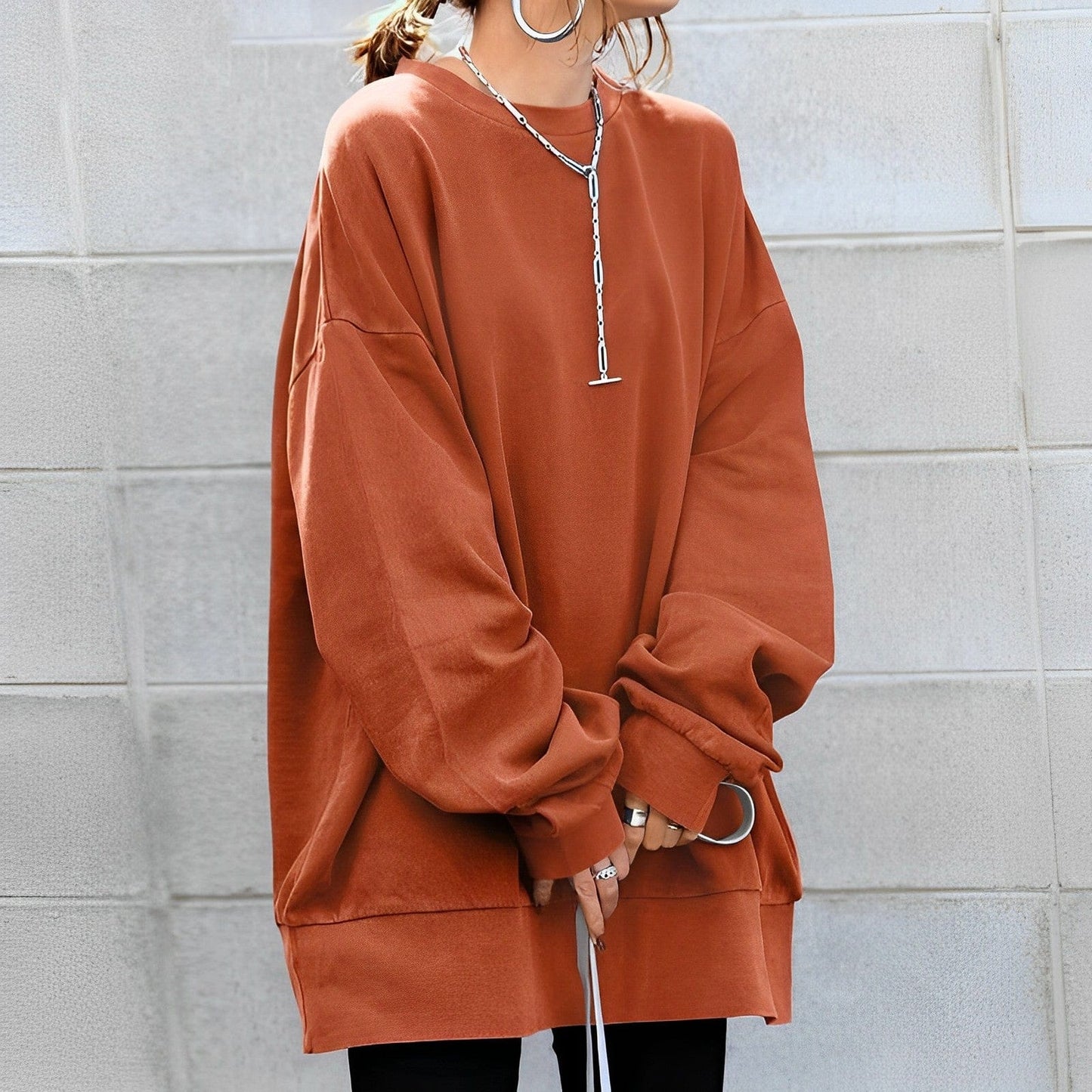 Women's Oversized Pullover Sweatshirt Soft Casual Wear