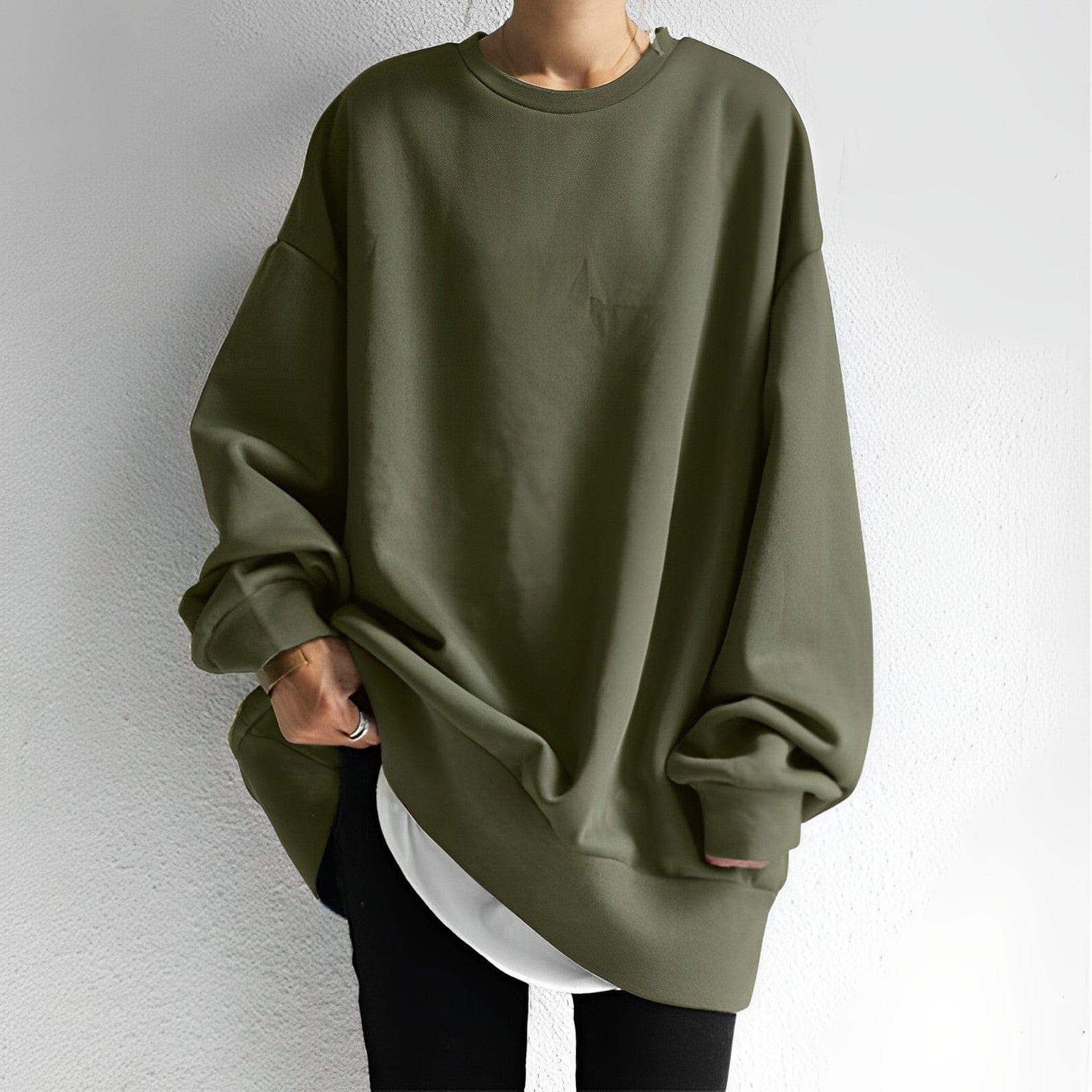 Women's Oversized Pullover Sweatshirt Soft Casual Wear - VibreMode