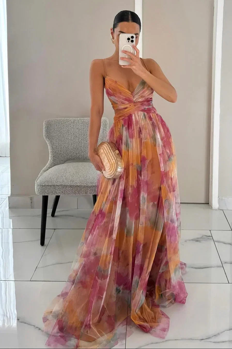 Women's Maxi Dress Textured Layered - VibreMode
