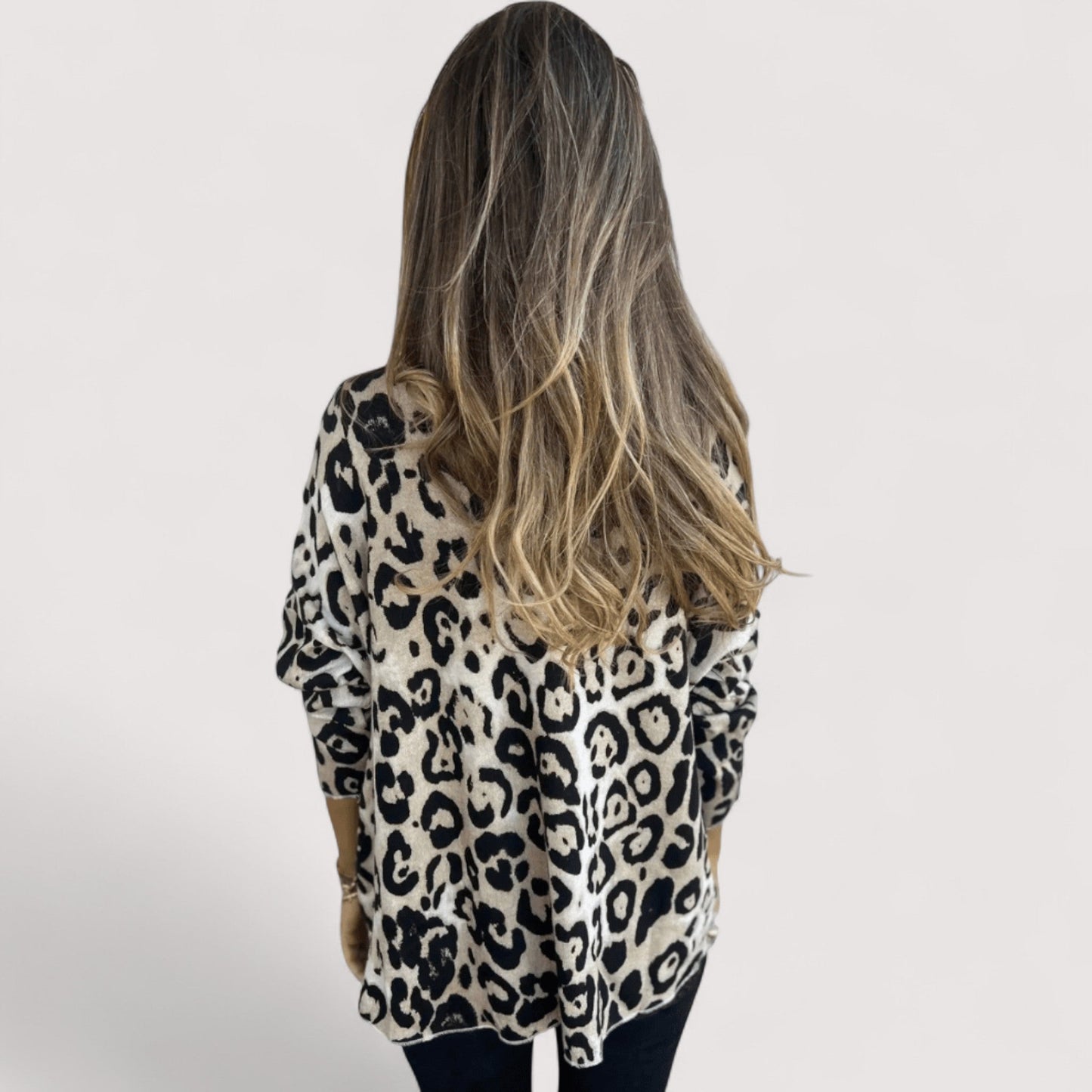 Women's Leopard Print Blouse Round Neckline