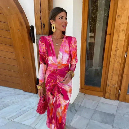Elegant Ladies Long Evening Wrap Maxi Dress