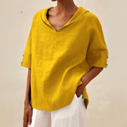 Image of Emily | Women's V-Neck Relaxed Fit Blouse