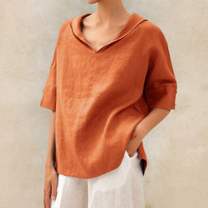 Image of Emily | Women's V-Neck Relaxed Fit Blouse