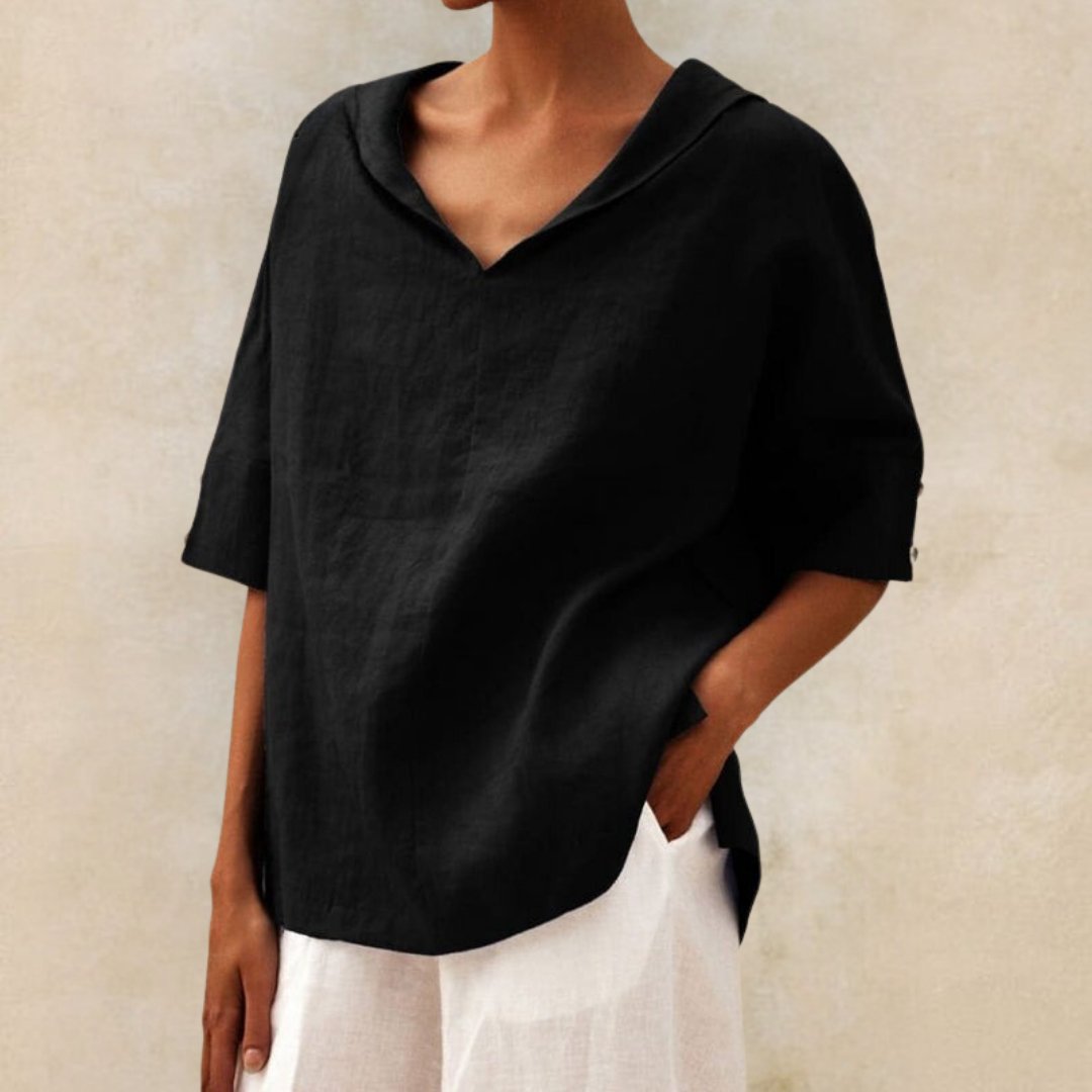 Image of Emily | Women's V-Neck Relaxed Fit Blouse